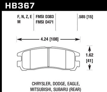 Hawk Performance HB367 Series Brake Pad 0.606 in. thick