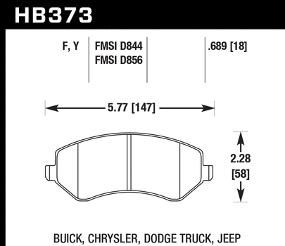 Hawk Performance HB373 Series Brake Pad 0.689 in. thick