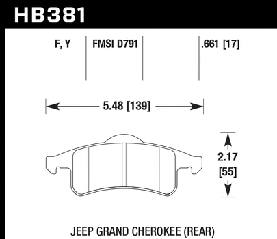 Hawk Performance HB381 Series Brake Pad 0.661 in. thick