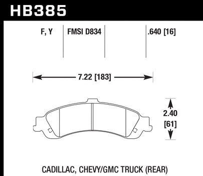 Hawk Performance HB385 Series Brake Pad 0.640 in. thick