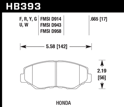 Hawk Performance HB393 Series Brake Pad 0.665 in. thick