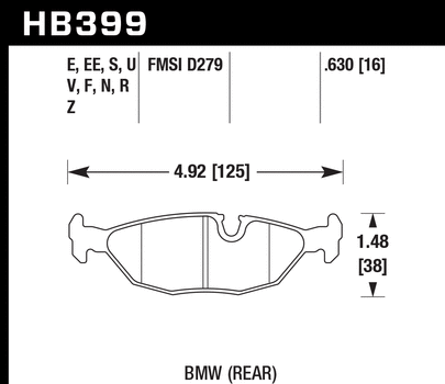 Hawk Performance HB399 Series Brake Pad 0.630 in. thick