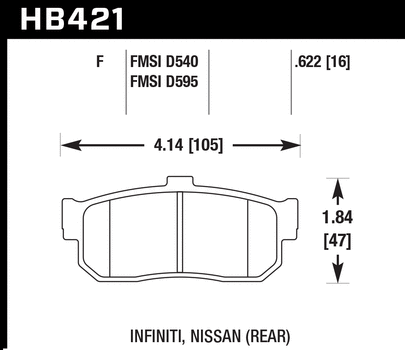 Hawk Performance HB421 Series Brake Pad 0.622 in. thick