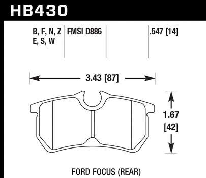 Hawk Performance HB430 Series Brake Pad 0.547 in. thick