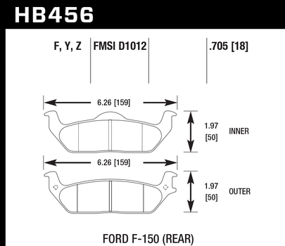 Hawk Performance HB456 Series Brake Pad 0.705 in. thick