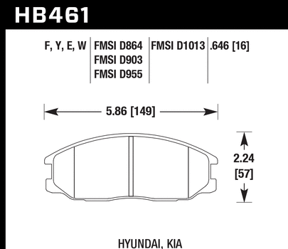 Hawk Performance HB461 Series Brake Pad 0.646 in. thick