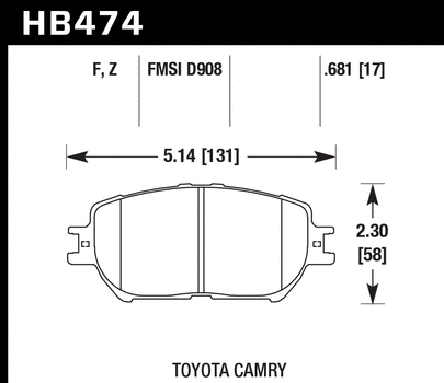 Hawk Performance HB474 Series Brake Pad 0.681 in. thick