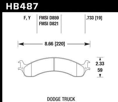 Hawk Performance HB487 Series Brake Pad 0.733 in. thick