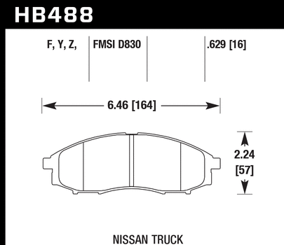Hawk Performance HB488 Series Brake Pad 0.629 in. thick