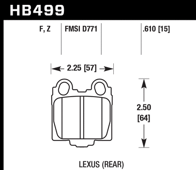 Hawk Performance HB499 Series Brake Pad 0.610 in. thick