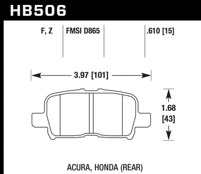 Hawk Performance HB506 Series Brake Pad 0.610 in. thick