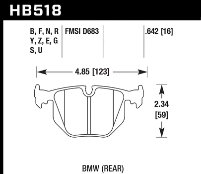 Hawk Performance HB518 Series Brake Pad 0.642 in. thick