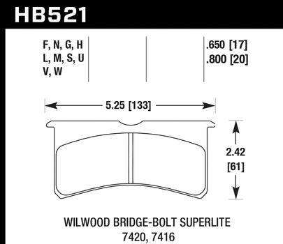 Hawk Performance HB521 Series Brake Pad 0.650 in. thick