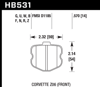 Hawk Performance HB531 Series Brake Pad 0.570 in. thick