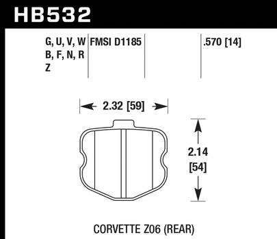 Hawk Performance HB532 Series Brake Pad 0.570 in. thick