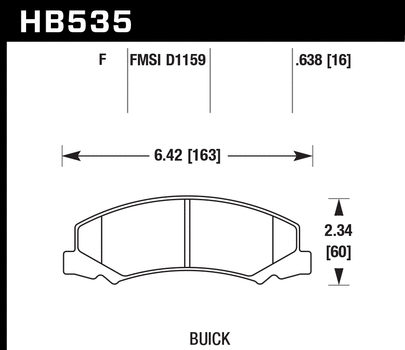 Hawk Performance HB535 Series Brake Pad 0.638 in. thick