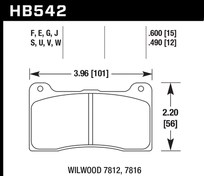 Hawk Performance HB542 Series Brake Pad 0.490 in. thick