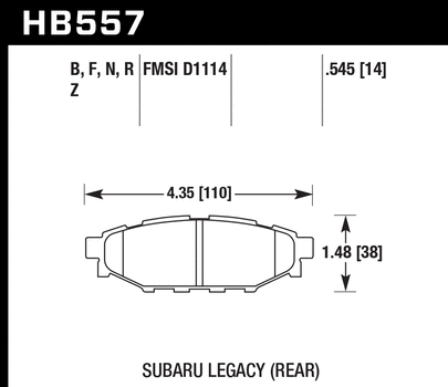 Hawk Performance HB557 Series Brake Pad 0.545 in. thick
