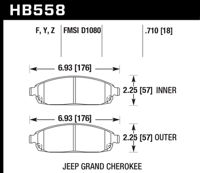 Hawk Performance HB558 Series Brake Pad 0.710 in. thick