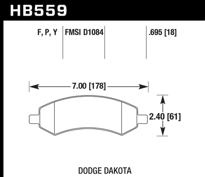 Hawk Performance HB559 Series Brake Pad 0.695 in. thick