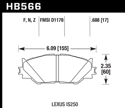 Hawk Performance HB566 Series Brake Pad 0.688 in. thick
