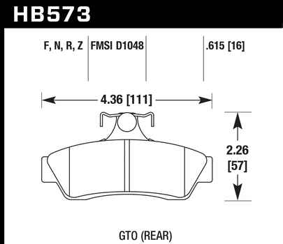 Hawk Performance HB573 Series Brake Pad 0.615 in. thick