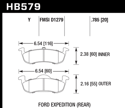 Hawk Performance HB579 Series Brake Pad 0.785 in. thick