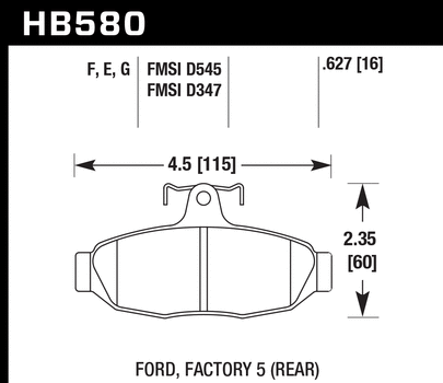 Hawk Performance HB580 Series Brake Pad 0.627 in. thick