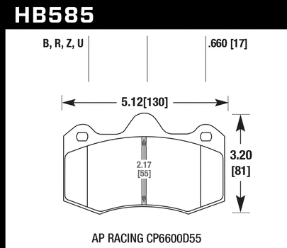 Hawk Performance HB585 Series Brake Pad 0.660 in. thick