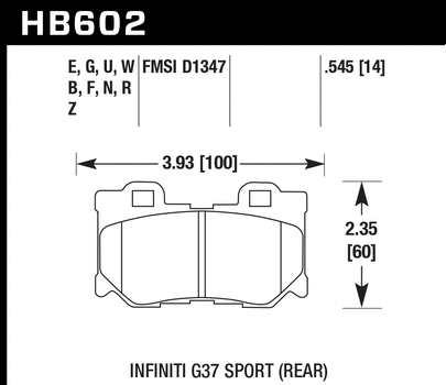 Hawk Performance HB602 Series Brake Pad 0.545 in. thick