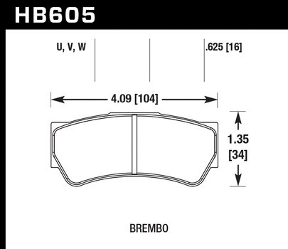 Hawk Performance HB605 Series Brake Pad 0.625 in. thick