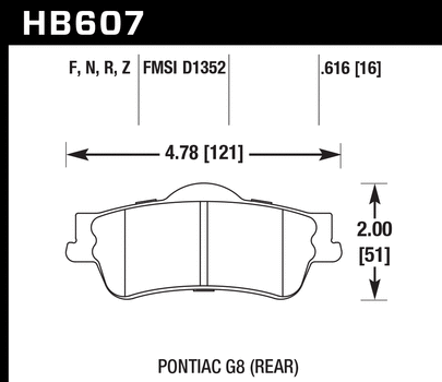 Hawk Performance HB607 Series Brake Pad 0.616 in. thick