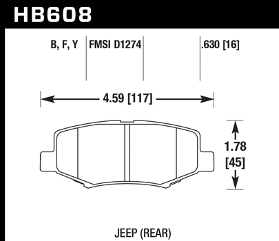 Hawk Performance HB608 Series Brake Pad 0.630 in. thick