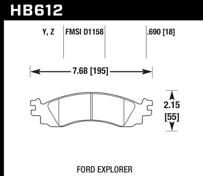 Hawk Performance HB612 Series Brake Pad 0.690 in. thick