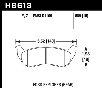 Hawk Performance HB613 Series Brake Pad 0.589 in. thick