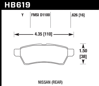 Hawk Performance HB619 Series Brake Pad 0.626 in. thick