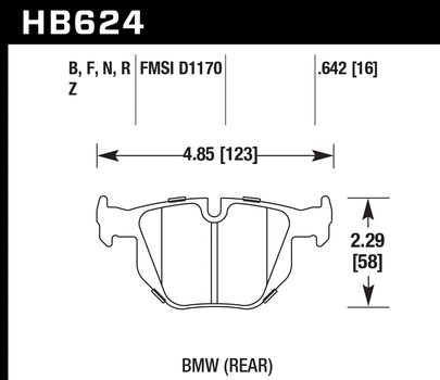 Hawk Performance HB624 Series Brake Pad 0.642 in. thick