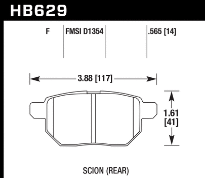 Hawk Performance HB629 Series Brake Pad 0.565 in. thick