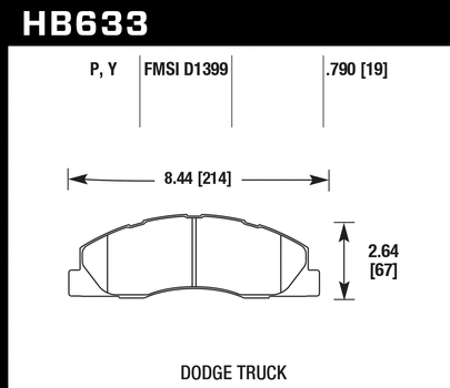 Hawk Performance HB633 Series Brake Pad 0.790 in. thick