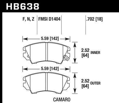 Hawk Performance HB638 Series Brake Pad 0.702 in. thick