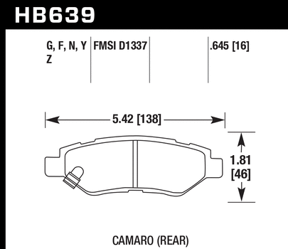 Hawk Performance HB639 Series Brake Pad 0.645 in. thick