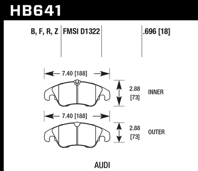 Hawk Performance HB641 Series Brake Pad 0.696 in. thick