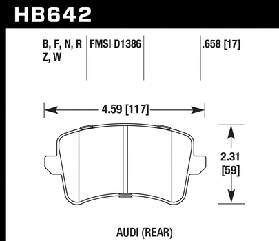 Hawk Performance HB642 Series Brake Pad 0.658 in. thick