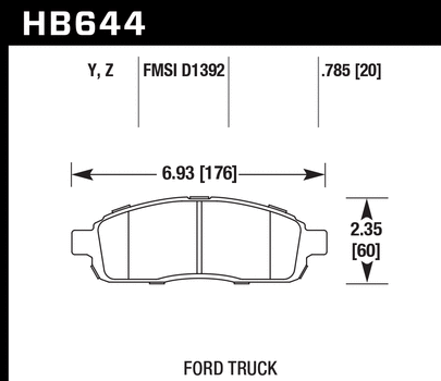 Hawk Performance HB644 Series Brake Pad 0.785 in. thick