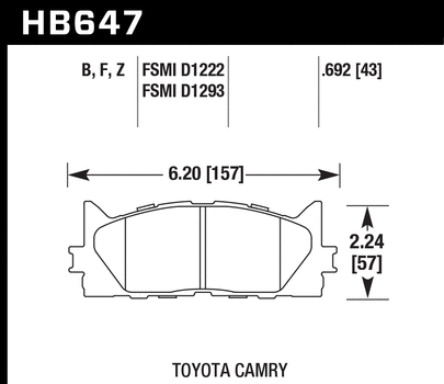 Hawk Performance HB647 Series Brake Pad 0.692 in. thick