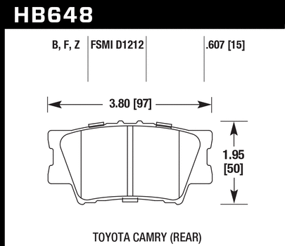 Hawk Performance HB648 Series Brake Pad 0.607 in. thick