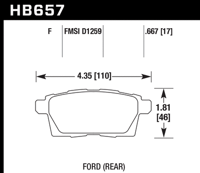 Hawk Performance HB657 Series Brake Pad 0.667 in. thick