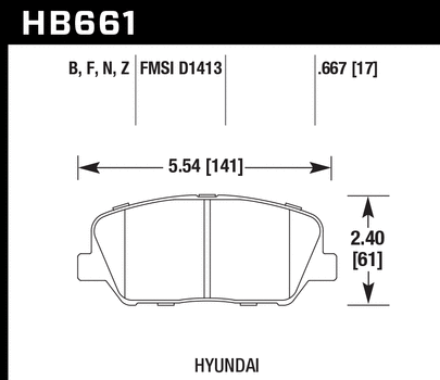 Hawk Performance HB661 Series Brake Pad 0.667 in. thick