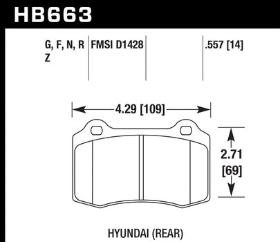 Hawk Performance HB663 Series Brake Pad 0.557 in. thick