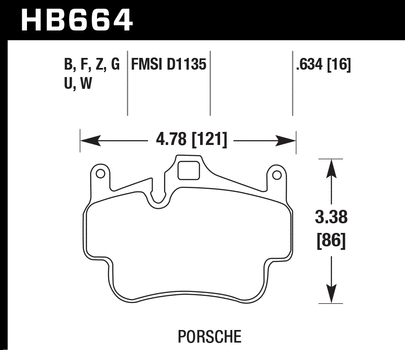 Hawk Performance HB664 Series Brake Pad 0.634 in. thick